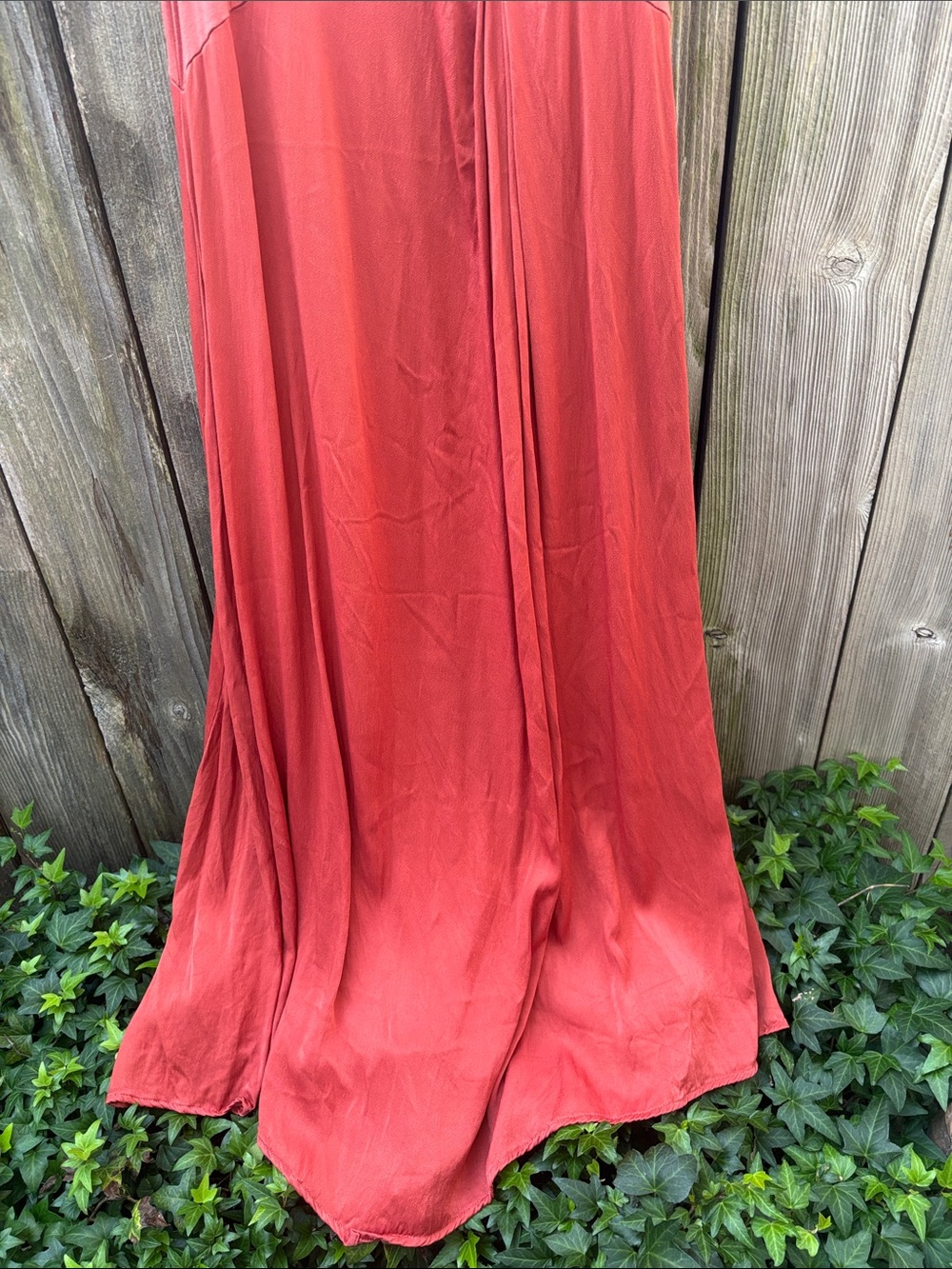 Anthropologie Rust Boho Silky Maxi Dress Women’s Size Medium - Picture 4 of 8